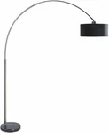 Adjustable Tall Steel Arching Marble Base & Black Shade Floor Lamp 81"H. Fixed Price $169.99.