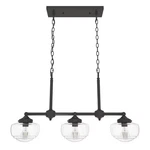 Hunter Saddle Creek Clear Seeded Glass 3-LIGHT Linear Chandelier Noble Bronze. Fixed Price $299.99.