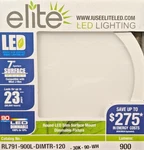Elite Lighting 7" Led Slim Surface Mount RL791-900L-DIMTR-120-30K-90-WH. Fixed Price $15.00.
