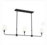 Read! Kichler Pallas 48.25 3-LIGHT Black Traditional Shaded Linear Chandelier. Fixed Price $183.21.