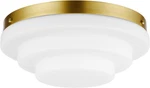 66000081 2-LIGHT Flush Mount Ceiling Light, Matte Brass Finish, Tiered White Mil. Fixed Price $176.99.