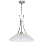 Progress Lighting Wisten 1-LIGHT Brushed Nickel Shaded Pendant With Etched Glass. Fixed Price $249.99.