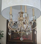 24.5" Aurora Barocco Shade Crystal Gold Ceiling Chandelier Ore K-5155H. Fixed Price $239.00.