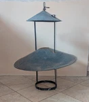Antique Tin Industrial Barn Light Shade 24" Warehouse Pendant Frame 29" Tall. Fixed Price $100.00.