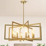 Modern Gold Chandelier, 8-LIGHT Geometric Dining Room Fixture, Industri.... Fixed Price $108.29.