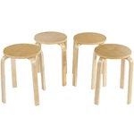 Set Of 4 18" Stacking Stool Round Dining Chair Backless Wood Cor Home. Fixed Price $75.99.