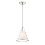 Polished Nickel One Light Pendant From The Fulton Collection. Fixed Price $248.00.
