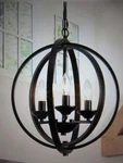 Lwytjo 3-LIGHT Black Farmhouse Globe Chandelier For Kitchen Island. Fixed Price $65.50.
