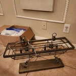 Rare Pottery Barn Clarissa 30" Rectangular Glass Crystal Chandelier. Fixed Price $650.00.