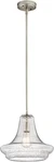 Kichler Everly 11.25" Light Trumpet Pendant Clear Seeded Glass Brushed Nickel. Fixed Price $249.00.