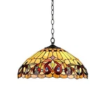 Serenity Tiffany-style 2 Light Victorian Ceiling Pendent Fixture 18" Shade. Fixed Price $164.60.