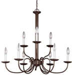 Sea Gull Holman 28" 9 Light Chandelier, Bell Metal Bronze, 32810-827. Fixed Price $449.95.