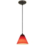Martini Glass Pendant - Cord Oil Rubbed Bronze Finish Red Shade. Fixed Price $118.92.