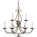 Minster 9-LIGHT Prairie Rock Classic Candlestick Chandelier By Volume Lighting. Fixed Price $119.90.