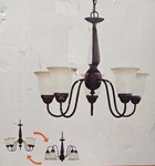 Commercial Electric 5-LIGHT Reversible Chandelier Oil-rubbed Nutmeg Finish. Fixed Price $69.00.