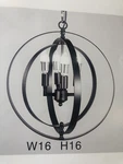 Galaxy Modern Meridian 4 Light Pendant Chandelier, Antique Black. Fixed Price $65.00.