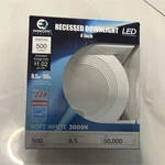Energetic Lighting Led 4IN Recessed Downlight 500LM 3000K Dimmable 8.5W. Fixed Price $31.50.