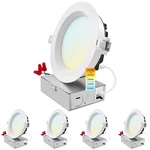 Luxrite 5" Led Recessed Light J-box 18W 5CCT 1600LM Dimmable Wet Rated 4 Pack. Fixed Price $209.95.
