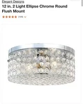 Elegant Designs 12 In. Light Ellipse Chrome Round Flush Mount. Fixed Price $28.43.