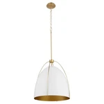 Jamie 3-LIGHT Pendant In Studio White With Aged Brass. Fixed Price $474.00.