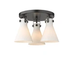 Innovations Lighting 411-3F-11-20 Newton Cone Flush White. Fixed Price $448.80.
