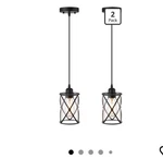 Osimir Industrial Pendant Light, 2 Pack Mini Glass Black. Fixed Price $29.95.