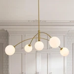 Pakokula Gold Modern Chandelier 5-LIGHT Glass Globe Ceiling Fixtures Mi.... Fixed Price $242.19.