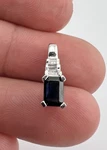 Designer Adl .950 Platinum Natural Blue Sapphire & Diamond Slide Pendant. Fixed Price $295.00.