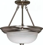 Nuvo 60-201 Ceiling Light Brushed Nickel Semi Flush Dome W/ Alabaster Glass 13". Fixed Price $24.95.