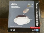 Juno WF6 Adj In. Slim Canless Led White Recessed Light 5 Cct Pivoting Shower. Fixed Price $24.99.