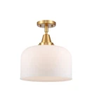 Innovations Lighting 447-1C-13-12-L Bell Semi-flush 12"W Satin Gold /. Fixed Price $255.20.