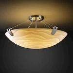 Justice Design Porcelina U-clips 18" Semi-flush, Rnd, Brsh Nkl, Waves, Led. Fixed Price $494.40.
