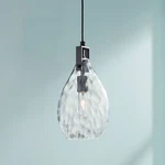 Matte Black Mini Pendant Light 9" Modern Clear Water Glass Shade For Dining Room. Fixed Price $261.60.