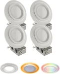 Smart Wi-fi Led Ceiling Light 4-PACK, Dimmable, Motion Detection, Full Color. Fixed Price $333.99.