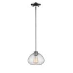 Z-lite Amon 1-LIGHT Chrome Shaded Mini Pendant W/clear Seedy Glass. Fixed Price $24.99.