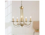 Lnc 18.5" Modern 5-LIGHT Matte Gold Empire Candlestick Chandelier Pendant. Fixed Price $41.00.