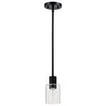 Nuvo Lighting Clarksville 5" Mini Pendant, Matte Black/clear Glass 60-8064. Fixed Price $89.99.