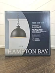 Hampton Bay Tallulah Matte Black W/ Gold Interior Pendant Light. Fixed Price $29.89.