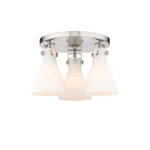 Innovations Lighting Newton Cone 3-LT 7" Flush, Sn/mwg 411-3F-SN-G411-7WH. Fixed Price $448.80.