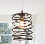 Lnc A03291 Farmhouse Spiral Cage Pendant Light Industrial Hanging Fixture New. Fixed Price $43.00.