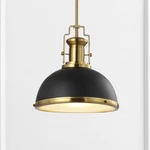 Jonathan Y 13" Modern Industrial Iron Led Dome Pendant, Black/brass Gold Homer. Fixed Price $181.99.