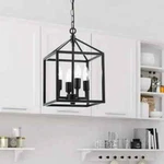 Merra 9.5 In. 4-LIGHT Black Caged Chandelier Open Frame W Retro Industrial Style. Fixed Price $39.99.