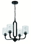 Flat Black Four Light Chandelier From The Collins Collection. Fixed Price $318.00.