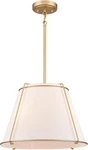 Cone Pendant Light Fixture With Metal Lantern Fabric Drum Shade Gold Chandelier. Fixed Price $169.99.