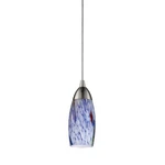 Elk Lighting 110-1BL Milan 3-INCH Mini Pendant Satin Nickel Blue Glass. Fixed Price $64.76.
