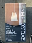 Hampton Bay Helena 4.7 "1-LIGHT Brushed Nickel Mini Pendant Frosted Glass Shade. Fixed Price $24.00.