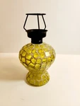 Mosaic Amber Glass Tile Tea Lite Candle Holder Lamp Shade 7"X4" ( R). Fixed Price $12.00.