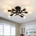 Asgyisa Semi Flush Mount Modern Ceiling Fixture 6 Lights Black,. Fixed Price $95.69.