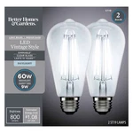 Better Homes ST19 Vintage Led Bulb, 60W Daylight Filament Dimmable 2PK. Fixed Price $14.74.
