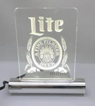 Vintage Miller Lite Pilsner Beer Acrylic Light Up Bar Sign. Fixed Price $40.00.